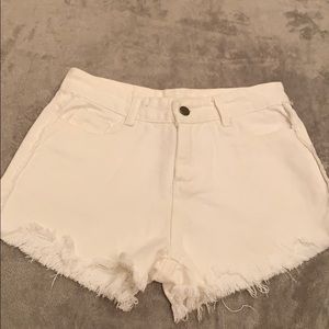 White jean shorts